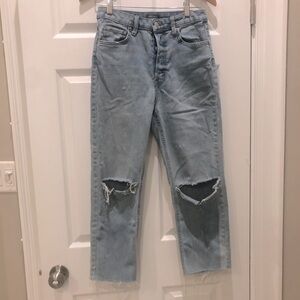 Wild Fable highest rise slim straight leg jeans with distressing